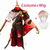 Game Genshin Impact Kaedehara Kazuha Cosplay Costume Kazuha Kimono Women Men Halloween Carnival Suit Wig Shoes