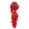 Genshin Impact Cosplay Diluc Long Red Ponytail Cosplay Wigs